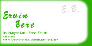 ervin bere business card